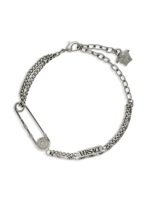 Versace logo-engraved bracelet - Silver