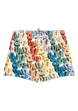DSQUARED2 all-over logo swim shorts - White