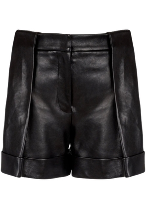 Balmain pleated leather shorts - Black