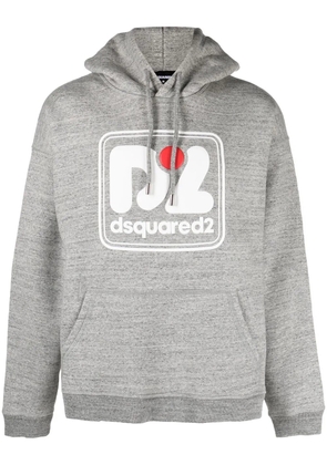 DSQUARED2 logo-print cotton hoodie - Grey