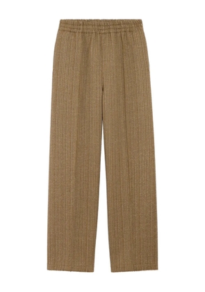 AMI Paris herringbone elasticated wool trousers - Brown