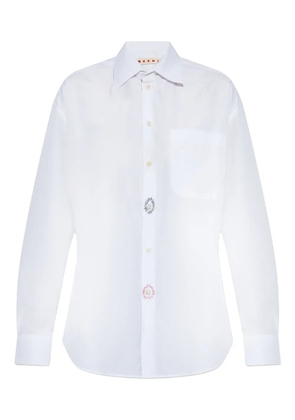 Marni embroidered-detail cotton shirt - White