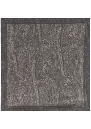 ETRO paisley-logo-print silk scarf - Black