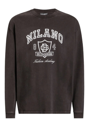 Dolce & Gabbana printed long-sleeve T-shirt - Brown