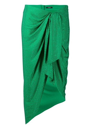 Balmain polka-dot ruched midi skirt - Green