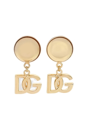 Dolce & Gabbana logo drop earrings - Gold