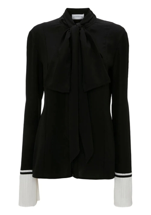 Victoria Beckham pleat-detail silk blouse - Black