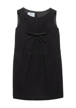 Prada bow-detail pleated mini dress - Black