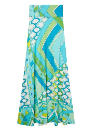 PUCCI Vivara-print maxi skirt - Blue