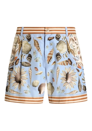 Dolce & Gabbana shell-print tailored shorts - Blue