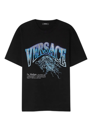 Versace La Medusa crystal-embellished varsity T-shirt - Black