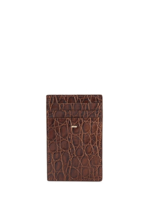 Giuseppe Zanotti Albert 2.0 crocodile-print leather card holder - Brown