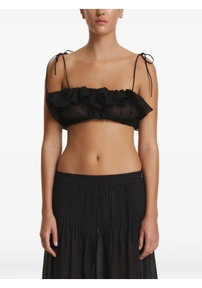 PNK ruffled tie-strap top - Black