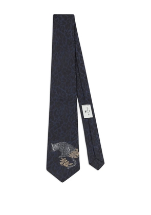 ETRO jacquard animal motif tie - Blue