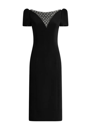 Jenny Packham Vienna embellished puff-sleeve midi dress - Black