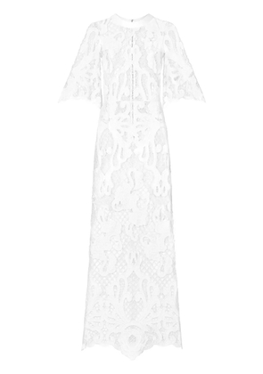 Dolce & Gabbana embroidered mesh maxi dress - White