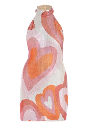 Celia Kritharioti heart print minidress - Red