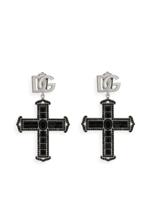Dolce & Gabbana KIM DOLCE&GABBANA rhinestone-embellished cross earrings - Silver