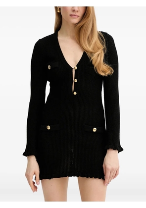 Elisabetta Franchi button-detailed mini dress - Black