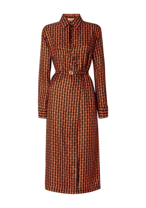 FENDI patterned collared midi dress