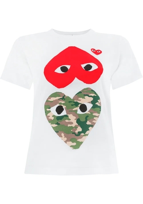 Comme Des Garçons Play hearts print T-shirt - White