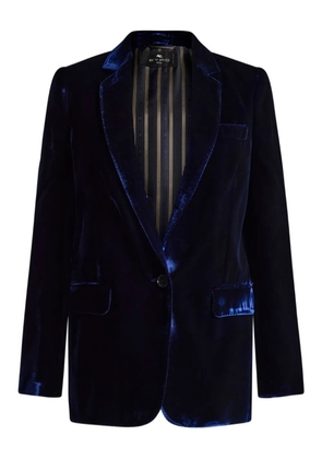 ETRO single-breasted velvet blazer - Blue