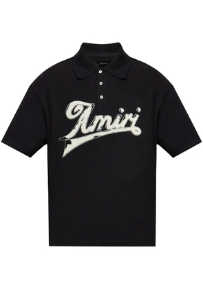 AMIRI embroidered-logo polo shirt - Black