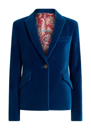 ETRO single-breasted velvet blazer - Blue