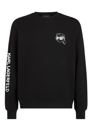 Karl Lagerfeld logo-embroidered relaxed sweatshirt - Black