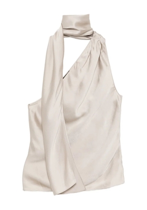 TOM FORD one-shoulder scarf-detail top - Silver