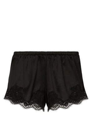 Dolce & Gabbana lace-detailing satin-finish briefs - Black