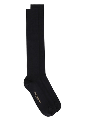 Dolce & Gabbana knee-high intarsia-knit logo socks - Black