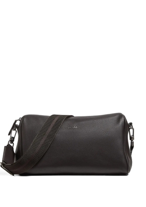 Zegna leather shoulder bag - Brown
