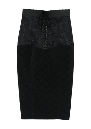 Dolce & Gabbana lace-up midi skirt - Black