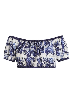 Dolce & Gabbana Majolica-print cotton top - Blue