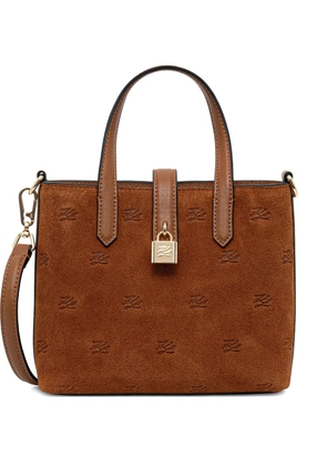 Karl Lagerfeld monogram padlock tote bag - Brown