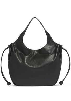 Marni grained leather drawcord tote bag - Black