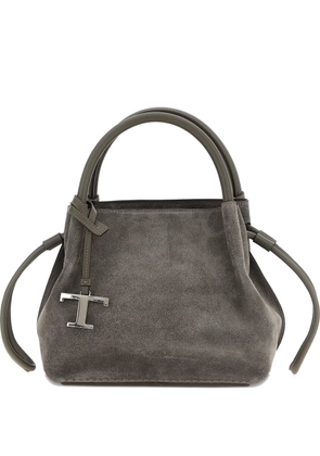 Tod's small drawstring suede tote bag - Grey