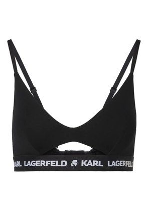 Karl Lagerfeld logo-underband peephole bra - Black