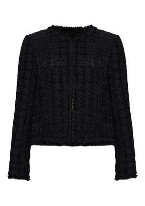 Kate Spade Plaza tweed frayed-trim jacket - Black