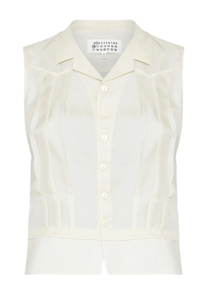 Maison Margiela pleated sleeveless blouse - Neutrals