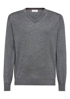Brunello Cucinelli V-neck wool jumper - Grey