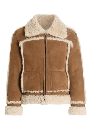 Dolce & Gabbana suede shearling jacket - Brown