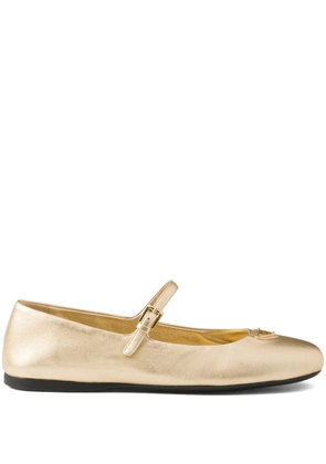 Prada leather ballerina shoes - Gold