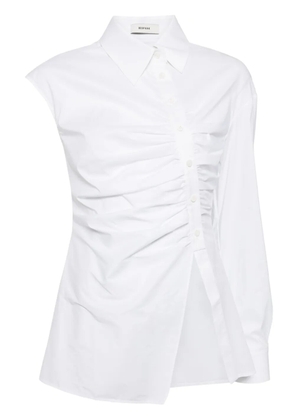 Besfxxk gathered-detail asymmetric shirt - White