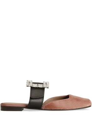 Dolce & Gabbana crystal-buckle slippers - Neutrals