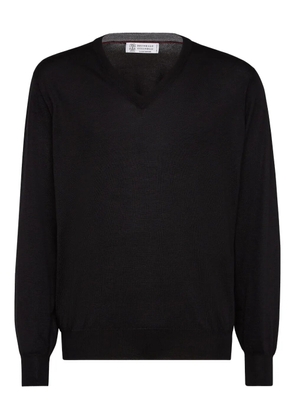 Brunello Cucinelli V-neck knitted jumper - Black