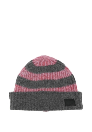 Paul Smith striped ribbed beanie - Grey