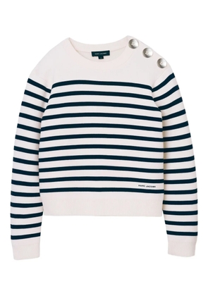 Marc Jacobs Breton stripe button-detailed sweater - White