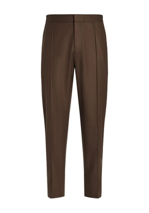 Zegna pleated wool-blend trousers - Brown